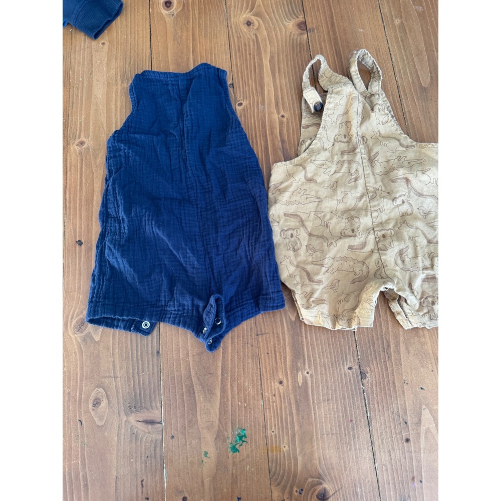 Carter's Just One You Baby Rompers Overalls 6‎ Month Blue Dinosaurs Lot